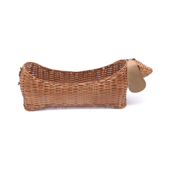 Sossi - Panier teckel en rotin naturel et oreilles en cuir – Produit artisanal fait à la main · Kuênia