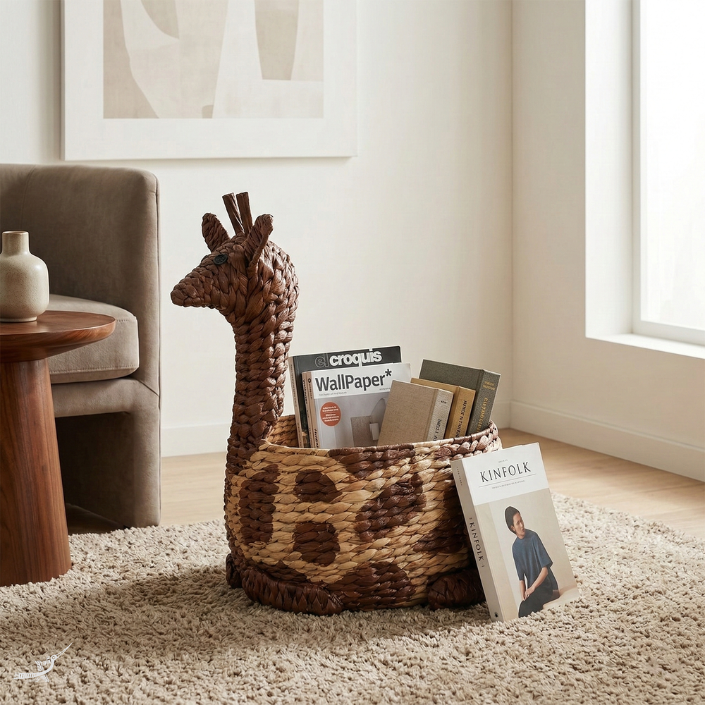 Kaoko - Panier girafe en jacinthe d'eau tressée main – Produit artisanal fait à la main · Kuênia