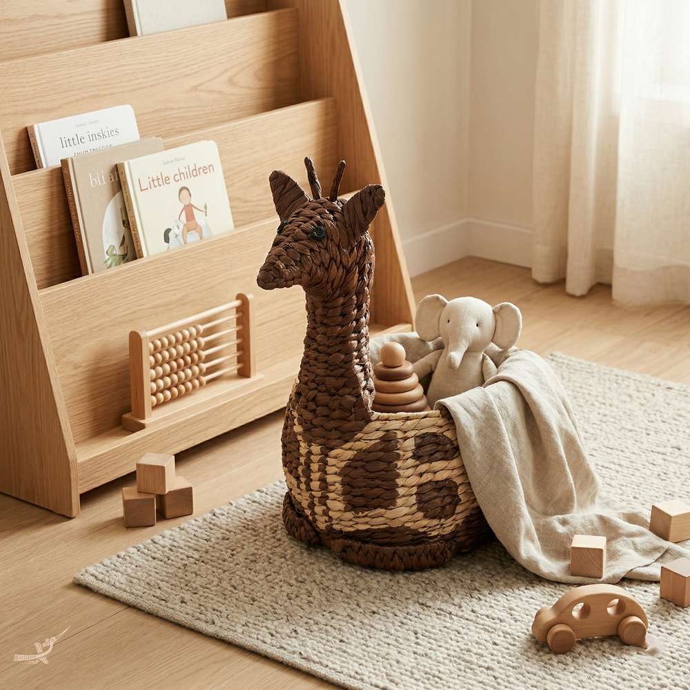 Kaoko - Panier girafe en jacinthe d'eau tressée main – Produit artisanal fait à la main · Kuênia