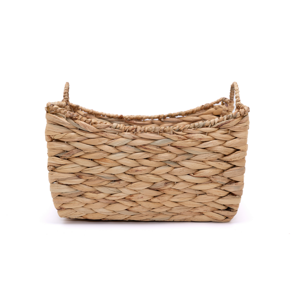 Boba - Set de 3 paniers en jacinthe d'eau tressée main – vue 2 – Produit artisanal fait à la main · Kuênia