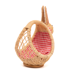 Taito - Panier lapin en rotin tressé main – vue 4 – Produit artisanal fait à la main · Kuênia